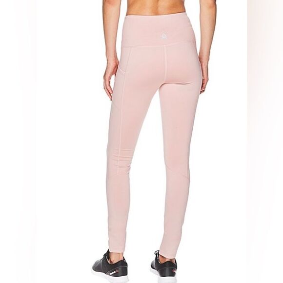 Reebok Size XS Precision High Rise 7/8 Leggings In Pale Mauve Pink NWT - Picture 2 of 11